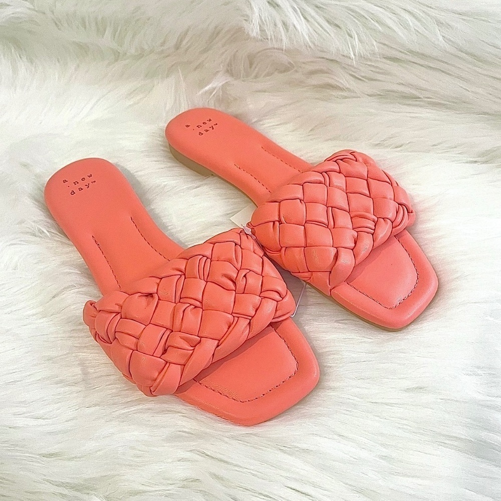 Women's Carissa Woven Slide Sandals - A New Day Pink